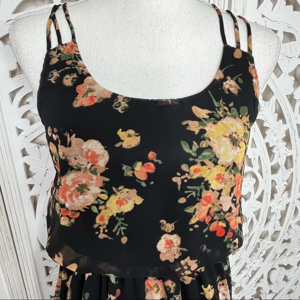 Sweet Rain Black Floral Maxi Dress - Picture 4 of 8